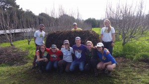 Williams Colleges students help build a compost pile